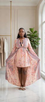 Elegant Floral Wrap Midi Dress – Ireland Collection - Image 2